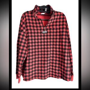 Adidas 1/2 Zip Sweatshirt R.Y.V Houndstooth Pullover Red Black Sz S
